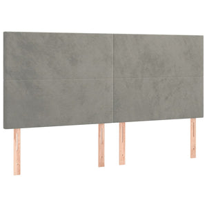 Κρεβάτι Boxspring με Στρώμα Ανοιχτό Γκρι 180x200 εκ. Βελούδινο
