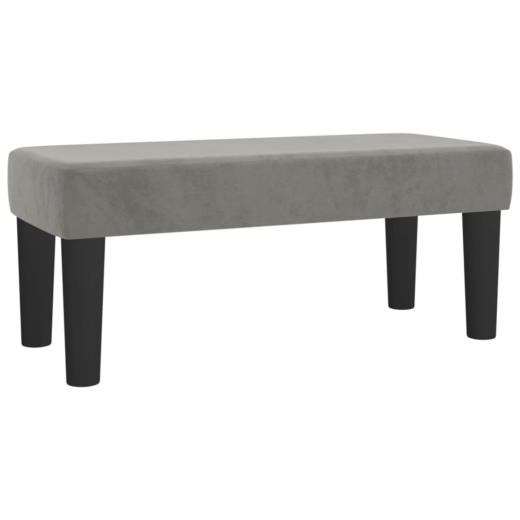 Κρεβάτι Boxspring με Στρώμα Ανοιχτό Γκρι 90x190 εκ. Βελούδινο