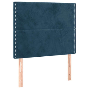 Κρεβάτι Boxspring με Στρώμα Σκούρο Μπλε 120x200 εκ. Βελούδινο