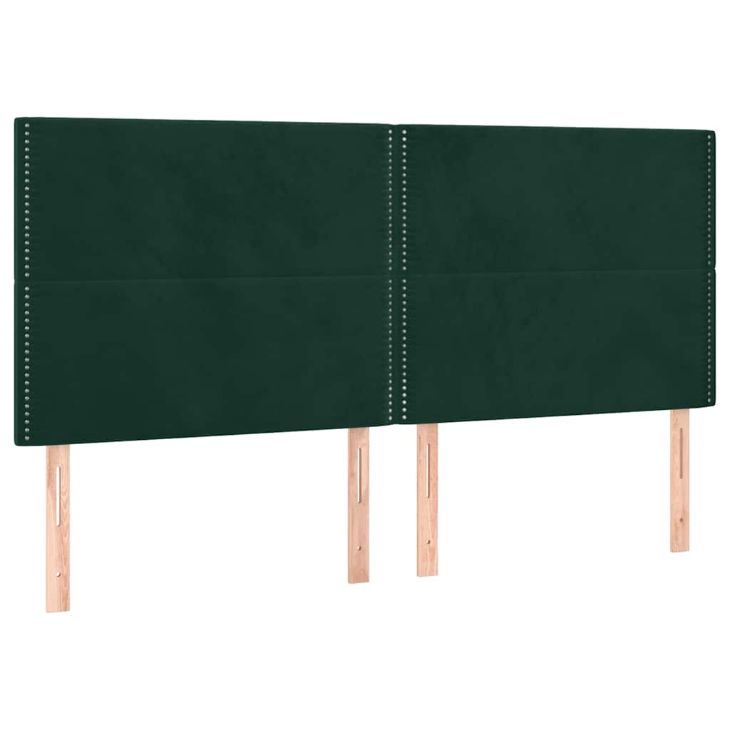 Κρεβάτι Boxspring με Στρώμα Σκούρο Πράσινο 160x200εκ. Βελούδινο