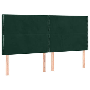 Κρεβάτι Boxspring με Στρώμα Σκούρο Πράσινο 160x200εκ. Βελούδινο