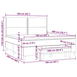 Κρεβάτι Boxspring με Στρώμα Σκούρο Πράσινο 160x200εκ. Βελούδινο