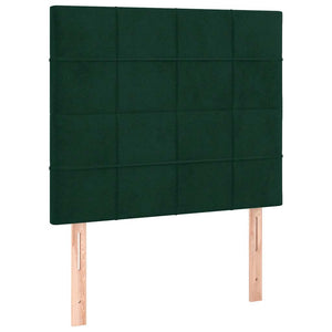 Κρεβάτι Boxspring με Στρώμα Σκούρο Πράσινο 90x190 εκ. Βελούδινο - Pakobazaar