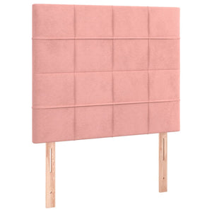Κρεβάτι Boxspring με Στρώμα Ροζ 90x190 εκ. Βελούδινο