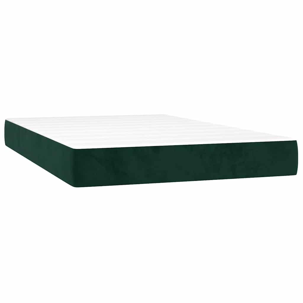 Κρεβάτι Boxspring με Στρώμα Σκούρο Πράσινο 120x200εκ. Βελούδινο