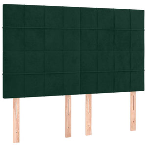 Κρεβάτι Boxspring με Στρώμα Σκούρο Πράσινο 140x200εκ. Βελούδινο