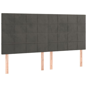 Κρεβάτι Boxspring με Στρώμα Σκούρο Γκρι 180x200 εκ. Βελούδινο