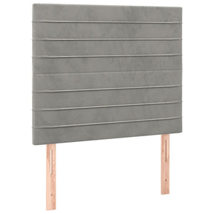 Κρεβάτι Boxspring με Στρώμα Ανοιχτό Γκρι 100x200 εκ. Βελούδινο