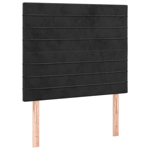 Κρεβάτι Boxspring με Στρώμα Μαύρο 120 x 200 εκ. Βελούδινο