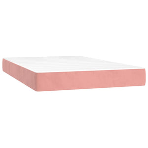 Κρεβάτι Boxspring με Στρώμα Ροζ 120x200 εκ. Βελούδινο