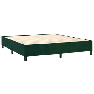 Κρεβάτι Boxspring με Στρώμα Σκούρο Πράσινο 180x200εκ. Βελούδινο - Pakobazaar