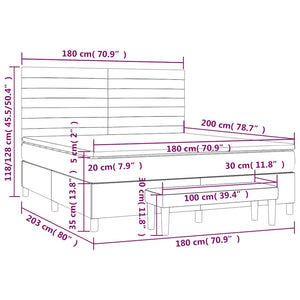 Κρεβάτι Boxspring με Στρώμα Σκούρο Πράσινο 180x200εκ. Βελούδινο - Pakobazaar