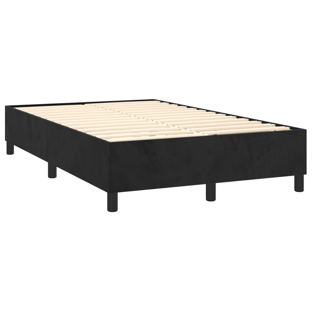 Κρεβάτι Boxspring με Στρώμα Μαύρο 120 x 200 εκ. Βελούδινο