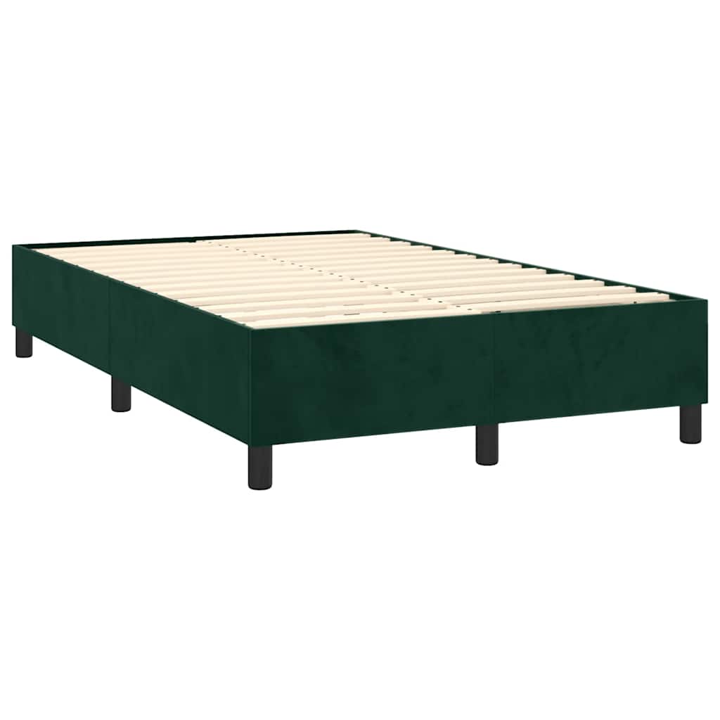 Κρεβάτι Boxspring με Στρώμα Σκούρο Πράσινο 120x200εκ. Βελούδινο