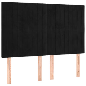 Κρεβάτι Boxspring με Στρώμα Μαύρο 140x190 εκ. Βελούδινο