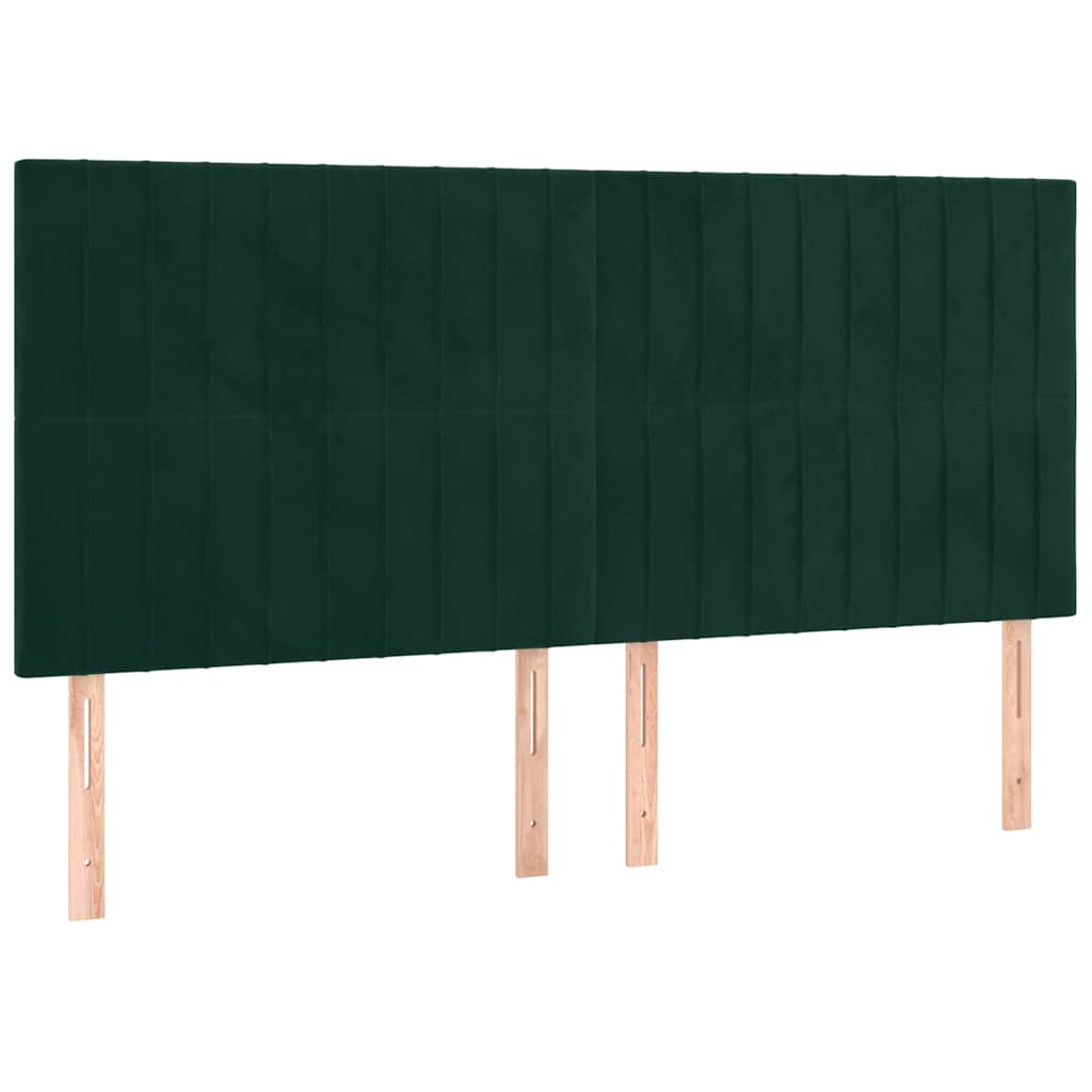 Κρεβάτι Boxspring με Στρώμα Σκούρο Πράσινο 160x200εκ. Βελούδινο