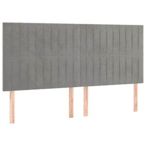 Κρεβάτι Boxspring με Στρώμα Ανοιχτό Γκρι 180x200 εκ. Βελούδινο