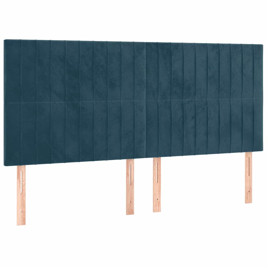 Κρεβάτι Boxspring με Στρώμα Σκούρο Μπλε 180x200 εκ. Βελούδινο - Pakobazaar