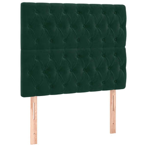 Κρεβάτι Boxspring με Στρώμα Σκούρο Πράσινο 90x200 εκ. Βελούδινο - Pakobazaar