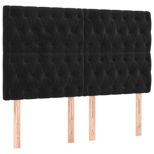 Κρεβάτι Boxspring με Στρώμα Μαύρο 140x190 εκ. Βελούδινο