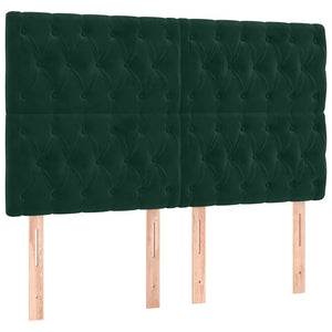 Κρεβάτι Boxspring με Στρώμα Σκούρο Πράσινο 140x190εκ. Βελούδινο - Pakobazaar