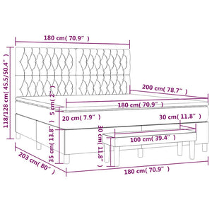 Κρεβάτι Boxspring με Στρώμα Σκούρο Πράσινο 180x200εκ. Βελούδινο - Pakobazaar