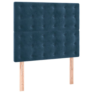 Κρεβάτι Boxspring με Στρώμα Σκούρο Μπλε 80 x 200 εκ. Βελούδινο