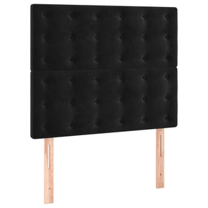 Κρεβάτι Boxspring με Στρώμα Μαύρο 90x190 εκ. Βελούδινο