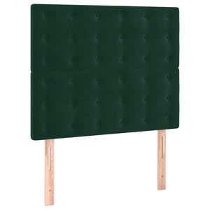 Κρεβάτι Boxspring με Στρώμα Σκούρο Πράσινο 90x190 εκ. Βελούδινο - Pakobazaar
