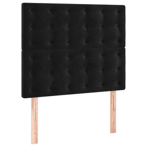 Κρεβάτι Boxspring με Στρώμα Μαύρο 90x200 εκ. Βελούδινο - Pakobazaar