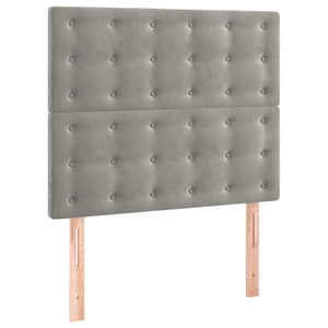 Κρεβάτι Boxspring με Στρώμα Ανοιχτό Γκρι 100x200 εκ. Βελούδινο