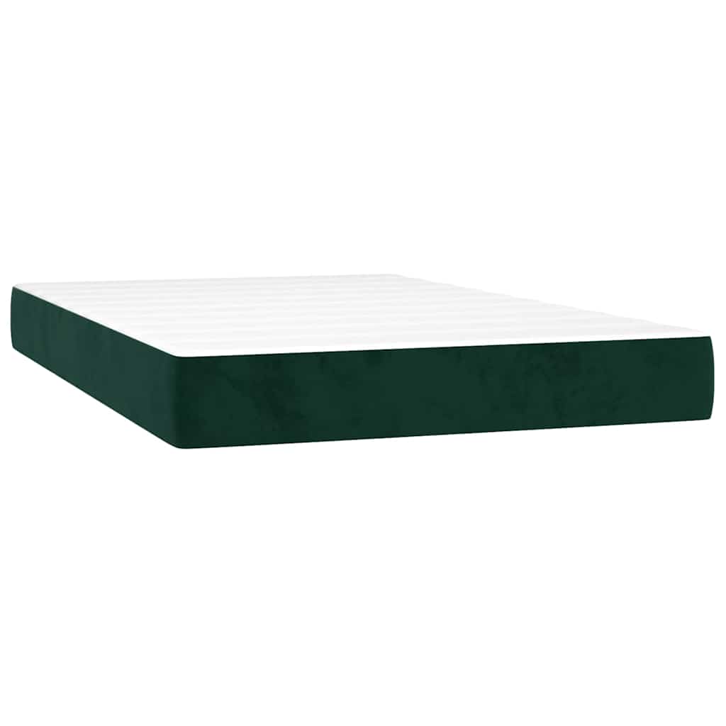 Κρεβάτι Boxspring με Στρώμα Σκούρο Πράσινο 120x200εκ. Βελούδινο