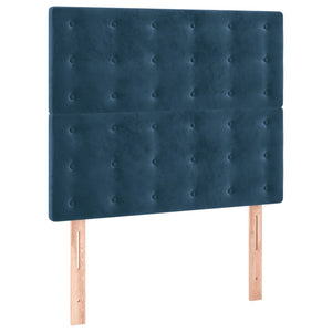 Κρεβάτι Boxspring με Στρώμα Σκούρο Μπλε 120x200 εκ. Βελούδινο