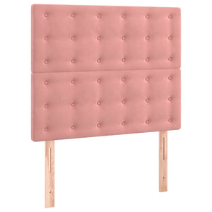 Κρεβάτι Boxspring με Στρώμα Ροζ 120x200 εκ. Βελούδινο - Pakobazaar