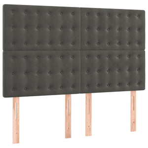 Κρεβάτι Boxspring με Στρώμα Σκούρο Γκρι 140x190 εκ. Βελούδινο