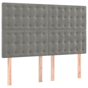 Κρεβάτι Boxspring με Στρώμα Ανοιχτό Γκρι 140x200 εκ. Βελούδινο