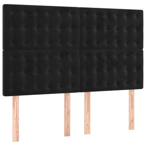 Κρεβάτι Boxspring με Στρώμα Μαύρο 140x200 εκ. Βελούδινο