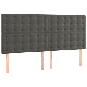 Κρεβάτι Boxspring με Στρώμα Σκούρο Γκρι 160x200 εκ. Βελούδινο