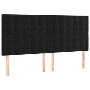 Κρεβάτι Boxspring με Στρώμα Μαύρο 160x200 εκ. Βελούδινο