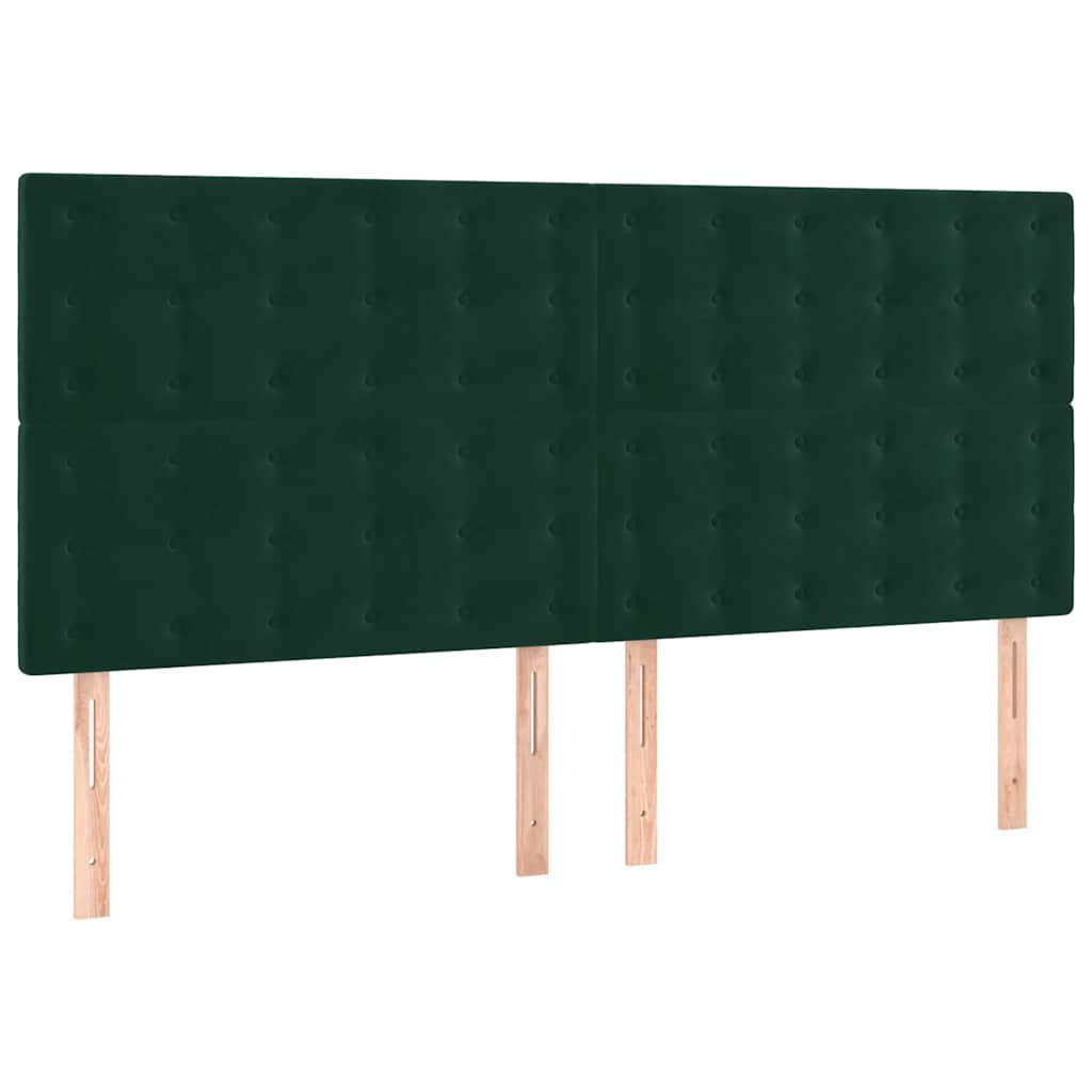 Κρεβάτι Boxspring με Στρώμα Σκούρο Πράσινο 160x200εκ. Βελούδινο