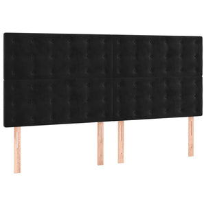 Κρεβάτι Boxspring με Στρώμα Μαύρο 180x200 εκ. Βελούδινο