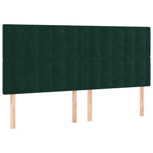 Κρεβάτι Boxspring με Στρώμα Σκούρο Πράσινο 180x200εκ. Βελούδινο - Pakobazaar