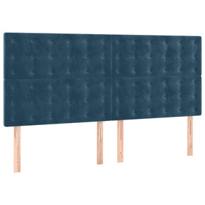 Κρεβάτι Boxspring με Στρώμα Σκούρο Μπλε 180x200 εκ. Βελούδινο