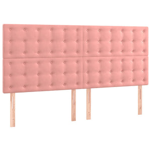 Κρεβάτι Boxspring με Στρώμα Ροζ 180x200 εκ. Βελούδινο - Pakobazaar