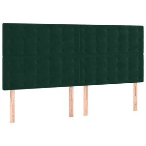 Κρεβάτι Boxspring με Στρώμα Σκούρο Πράσινο 200x200εκ. Βελούδινο - Pakobazaar