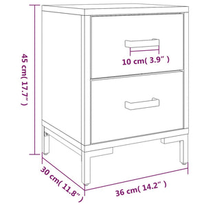 Κομοδίνα 2 τεμ. 36 x 30 x 45 εκ. από Μασίφ Ξύλο Πεύκου