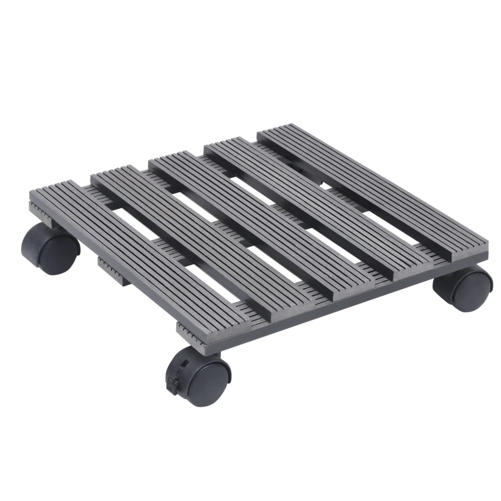 Βάσεις για Γλάστρες με Ρόδες 4 τεμ. Γκρι 30x30x7,5 εκ. από WPC