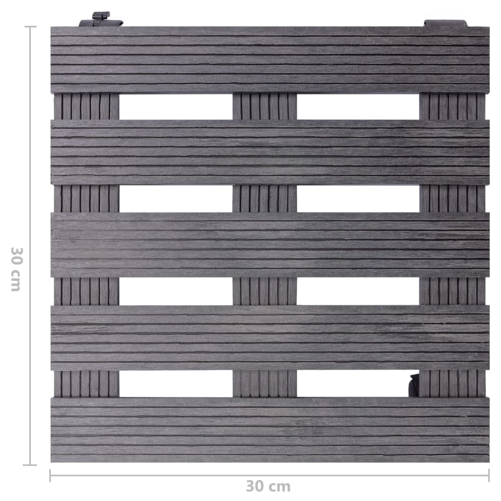 Βάσεις για Γλάστρες με Ρόδες 4 τεμ. Γκρι 30x30x7,5 εκ. από WPC