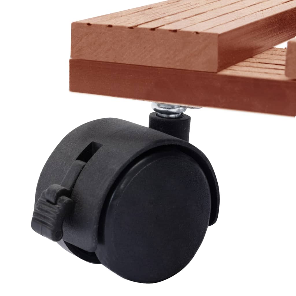 Βάσεις για Γλάστρες με Ρόδες 4 τεμ. Καφέ 30x30x7,5 εκ. από WPC - Pakobazaar