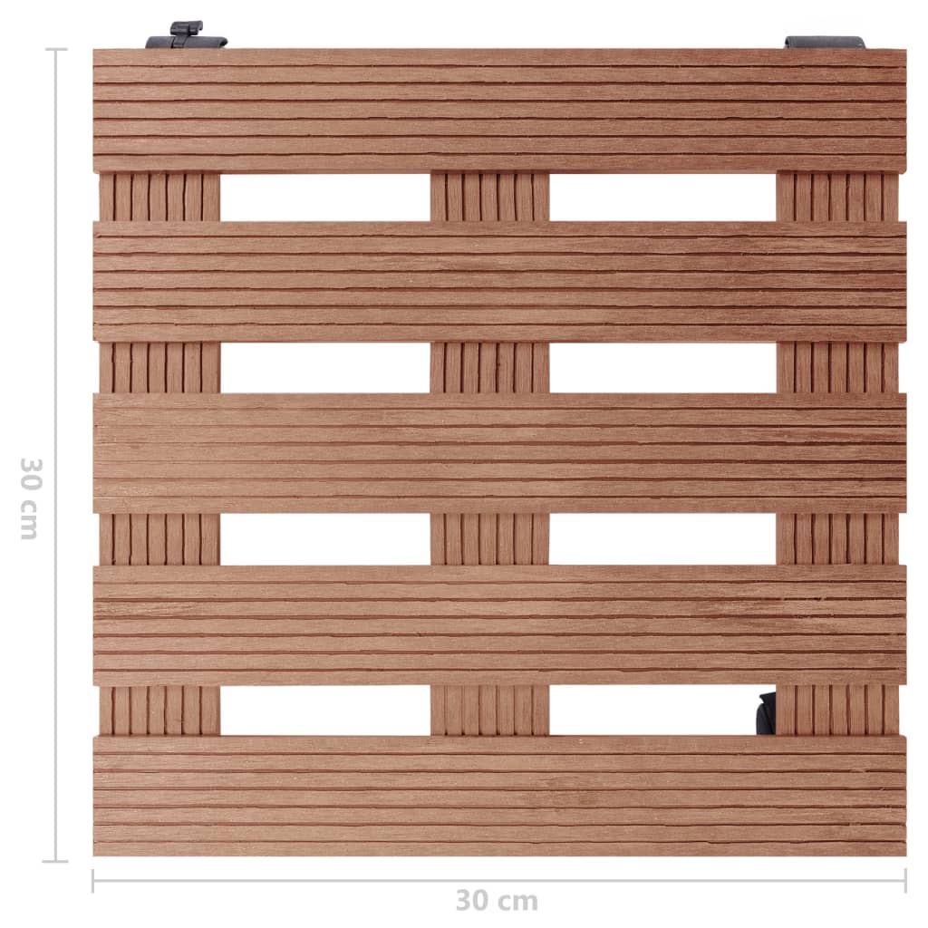 Βάσεις για Γλάστρες με Ρόδες 4 τεμ. Καφέ 30x30x7,5 εκ. από WPC - Pakobazaar
